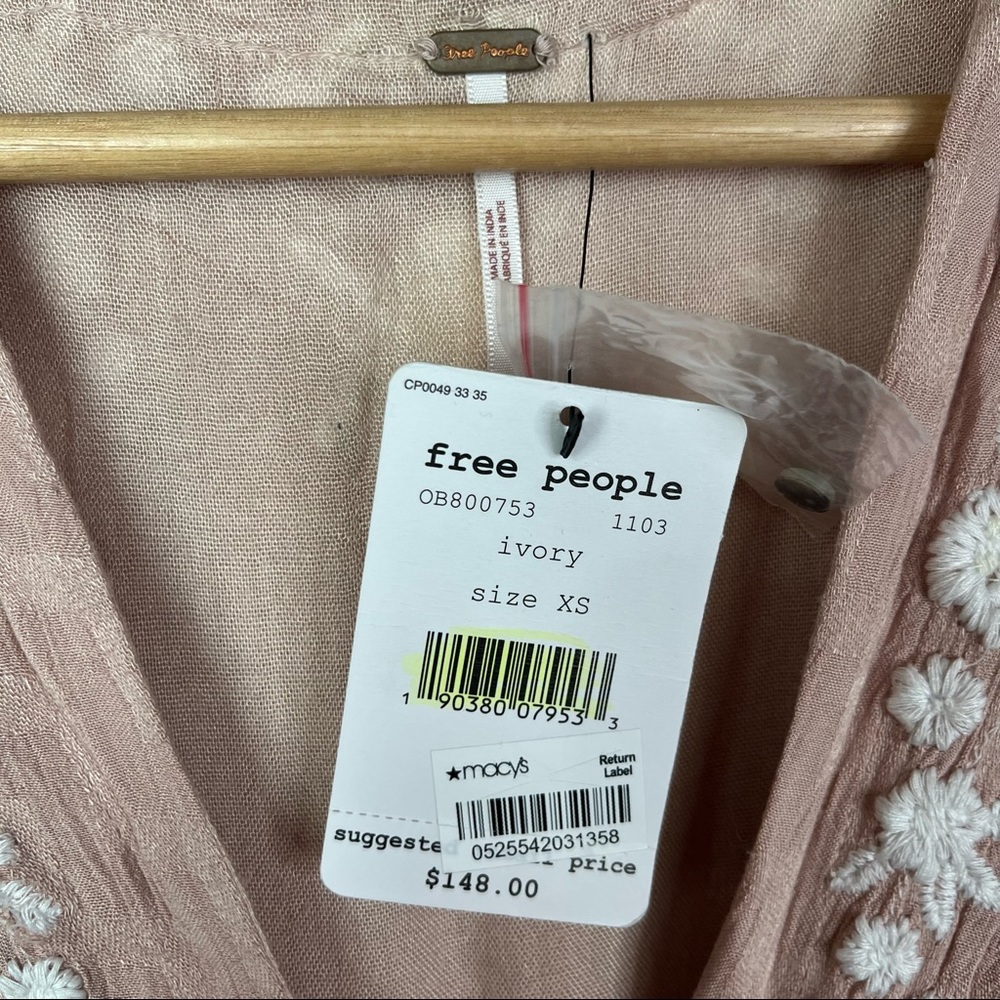 Free People Pink Midi Dress with White Embroidery - Picture 12 of 12